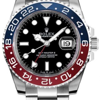 rolex gmt master ii pepsi luksusowy zegarek męski 126710blro-0002