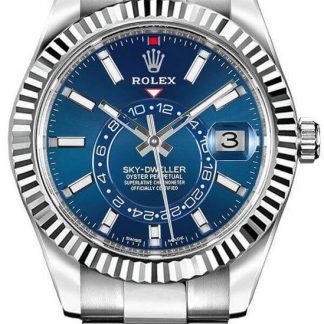 rolex sky-dweller blauw wijzerplaat 42 mm luxe herenhorloge 326934-0003