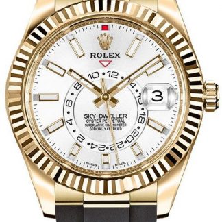 rolex sky-dweller 42mm white dial zegarek męski 326238-0006